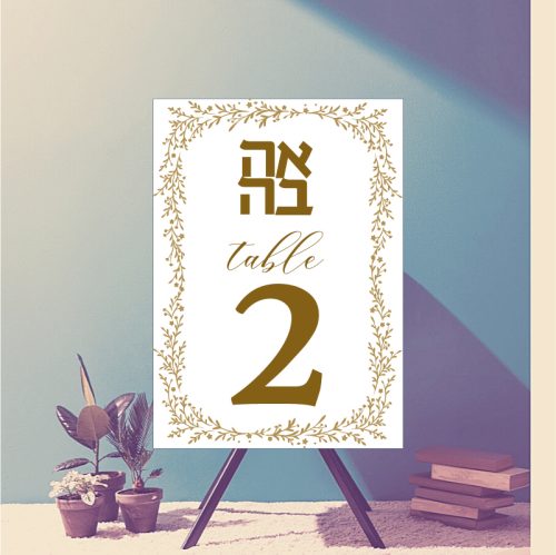 These sequentially numbered Organic Chuppah Jewish Wedding Table Numbers Cards will add a gorgeous decoration to your wedding celebration, featuring a modern brush script and beautiful floral Chuppah artwork. These have the same design on the front & back for utmost functionality! Sold in sets of 15 cards.