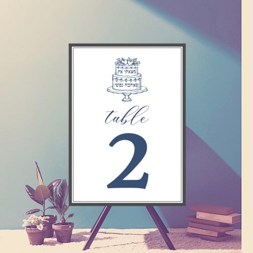 These sequentially numbered Wedding Cake | 15 Jewish Wedding Table Numbers Cards will add a gorgeous decoration to your wedding celebration, featuring a modern brush script and beautiful floral Chuppah artwork. These have the same design on the front & back for utmost functionality! Sold in sets of 15 cards.
