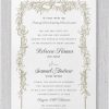 This elegant Jewish wedding invitation features an embossed greenery design that adds depth and sophistication. The intricate illustration of a leafy Chuppah garland frames the wedding details, which are printed in raised ink for a luxurious touch. The heading, 