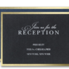 Black Gleams Gold Foil Border Formal reception cards