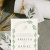 Modern Greenery Chuppah Jewish Wedding Invitations that feature modern and simple leaves branches surrounding your wedding details. Display your names in a fancy elegant type Guests will admire your elegant style.