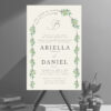Modern Greenery Chuppah Jewish Wedding Invitations that feature modern and simple leaves branches surrounding your wedding details. Display your names in a fancy elegant type Guests will admire your elegant style.