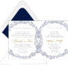 Modern Wedding Rings Jewish Wedding Invitations that feature a simple but elegant floral flower surrounding your wedding details. Display your names in a fancy elegant type Guests will admire your elegant style.