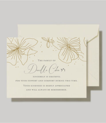 Delicate Flowers Jewish Sympathy Condolence Greeting Cards with Envelopes