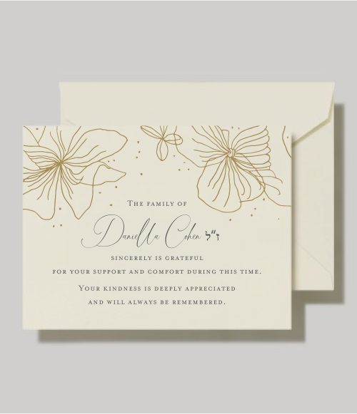 Delicate Flowers Jewish Sympathy Cards