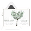 Greenery Tree of Love Jewish Wedding Invitations