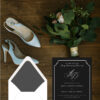The bordered is a steadfast favorite in our Jewish wedding collection. Here, we gave it the 