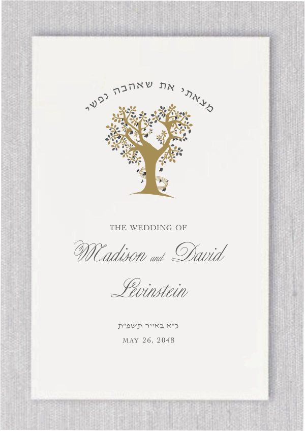 Elevate your wedding ceremony with our bespoke Tree of Life – Jewish Wedding Programs, meticulously crafted to infuse your event with elegance and functionality. Our traditional open-book style not only keeps your wedding details impeccably organized but also ensures your guests can effortlessly follow every moment of your special day.