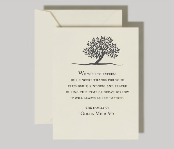 Memory Tree Sympathy Condolence Greeting Cards with Envelopes make this expression of gratitude timeless and classic on these elegant cards.