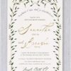 Under Greenery Chuppah – Jewish Wedding Invitations that feature modern and simple greenery branches surrounding your wedding details. Display your names in a fancy elegant type Guests will admire your elegant style.