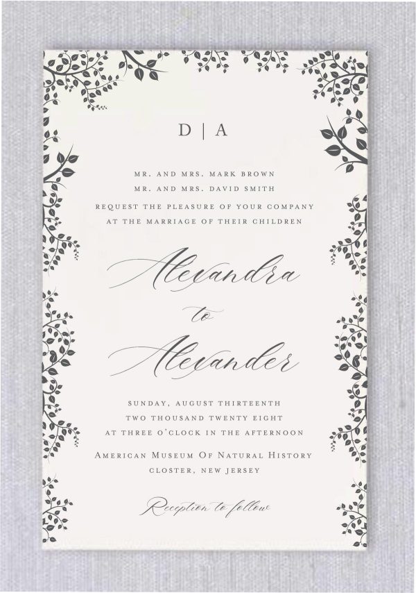 The Beautiful Forever Love wedding invitation is the perfect blend of modern elegance and timeless charm. This stunning wedding invitation design features a unique, staggered layout for the couple's names, making it a standout choice for those seeking a stylish and contemporary look. The remaining wedding details are beautifully displayed in a classic sans-serif font, ensuring easy readability while maintaining a sophisticated, clean aesthetic. This wedding invitation is ideal for couples who want to make a bold statement on their special day, while keeping the overall design tasteful and refined. With its modern yet timeless appeal, this invitation is sure to impress your guests and set the tone for a memorable celebration of love. Perfect for couples looking to create an unforgettable first impression, the Beautiful Forever Love wedding invitation combines thoughtful design and quality materials, making it a perfect choice for your big day.