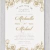 The Vintage Floral – Jewish Wedding Invitation stands out as a favorite in our collection, featuring a golden border and intricate gold flowers. We've given it the 'Fancy Elegant Golden Affair' treatment, transforming it into the perfect invitation suite for an elegant, contemporary, and sophisticated affair. Beneath the vintage gold flowers, the sentiment 'I am my beloved and my beloved is mine' is printed in both Hebrew and English, while the names of the bride and groom are elegantly presented in gold and fancy typography. This invitation is ideal for Jewish couples seeking a vintage and luxurious touch to their special event.