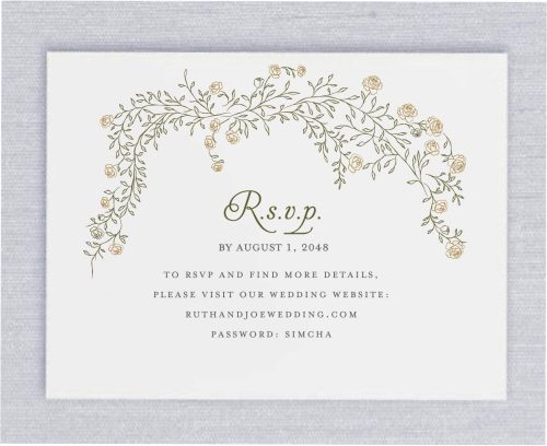 Romantic Roses Jewish Details / RSVP Cards