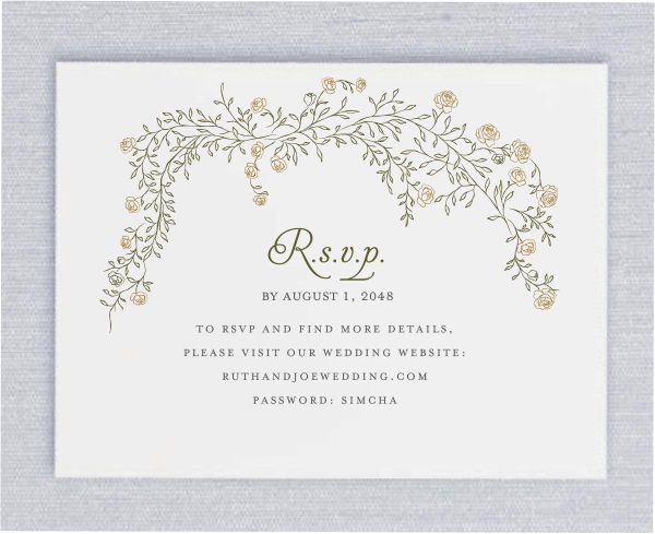 Romantic Roses Jewish Details / RSVP Cards
