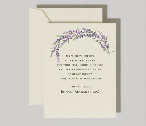 It's difficult to find the words to thank friends and family members who have offered their support when a loved one passes away. Allow our unique design Purple Flower - Sympathy Condolence Cards note of gratitude there's plenty of room to express yourself, or simply to sign your name.