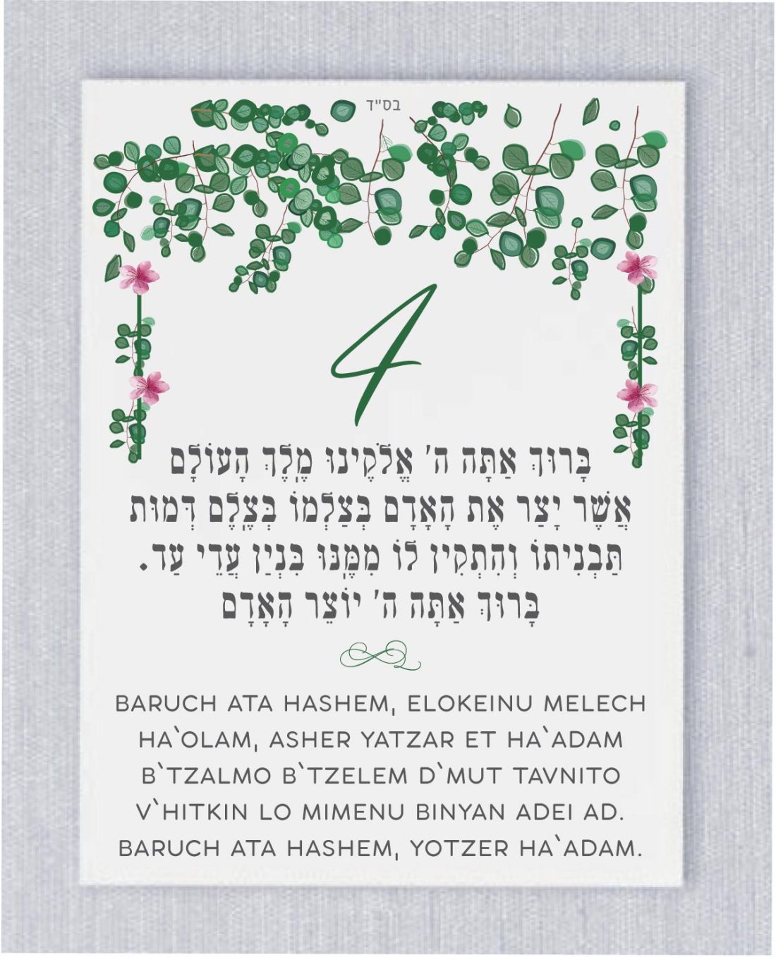 We are introducing our new Sheva Brachot (The Seven Blessings) cards! These cards are an absolute must-have for anyone planning a Jewish wedding ceremony. The Sheva Brachot, also known as the Seven Blessings, holds significant meaning and is at the heart of the Chuppah. Our cards beautifully capture the essence of these Wedding Wishes - Sheva Brachot/Seven Blessings Jewish Wedding blessing, making them ideal to give to friends and family members who will be reciting them under the Chuppah. With easy-to-read Hebrew and transliteration English, everyone can easily follow along and fully embrace the meaning behind each blessing.