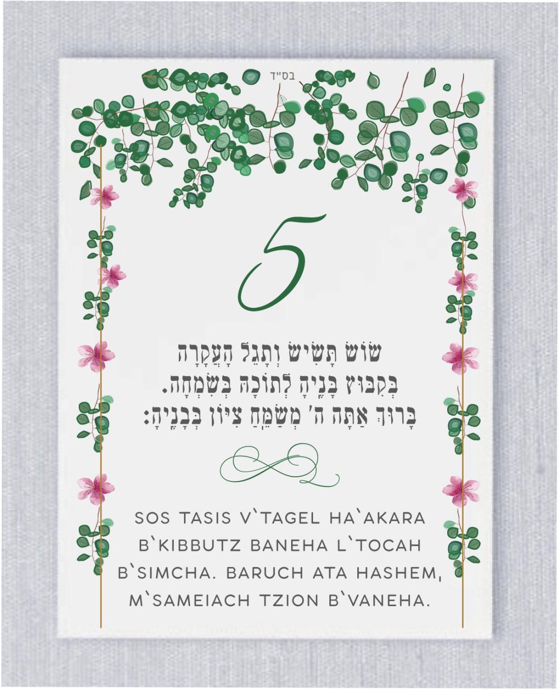 We are introducing our new Sheva Brachot (The Seven Blessings) cards! These cards are an absolute must-have for anyone planning a Jewish wedding ceremony. The Sheva Brachot, also known as the Seven Blessings, holds significant meaning and is at the heart of the Chuppah. Our cards beautifully capture the essence of these Wedding Wishes - Sheva Brachot/Seven Blessings Jewish Wedding blessing, making them ideal to give to friends and family members who will be reciting them under the Chuppah. With easy-to-read Hebrew and transliteration English, everyone can easily follow along and fully embrace the meaning behind each blessing.