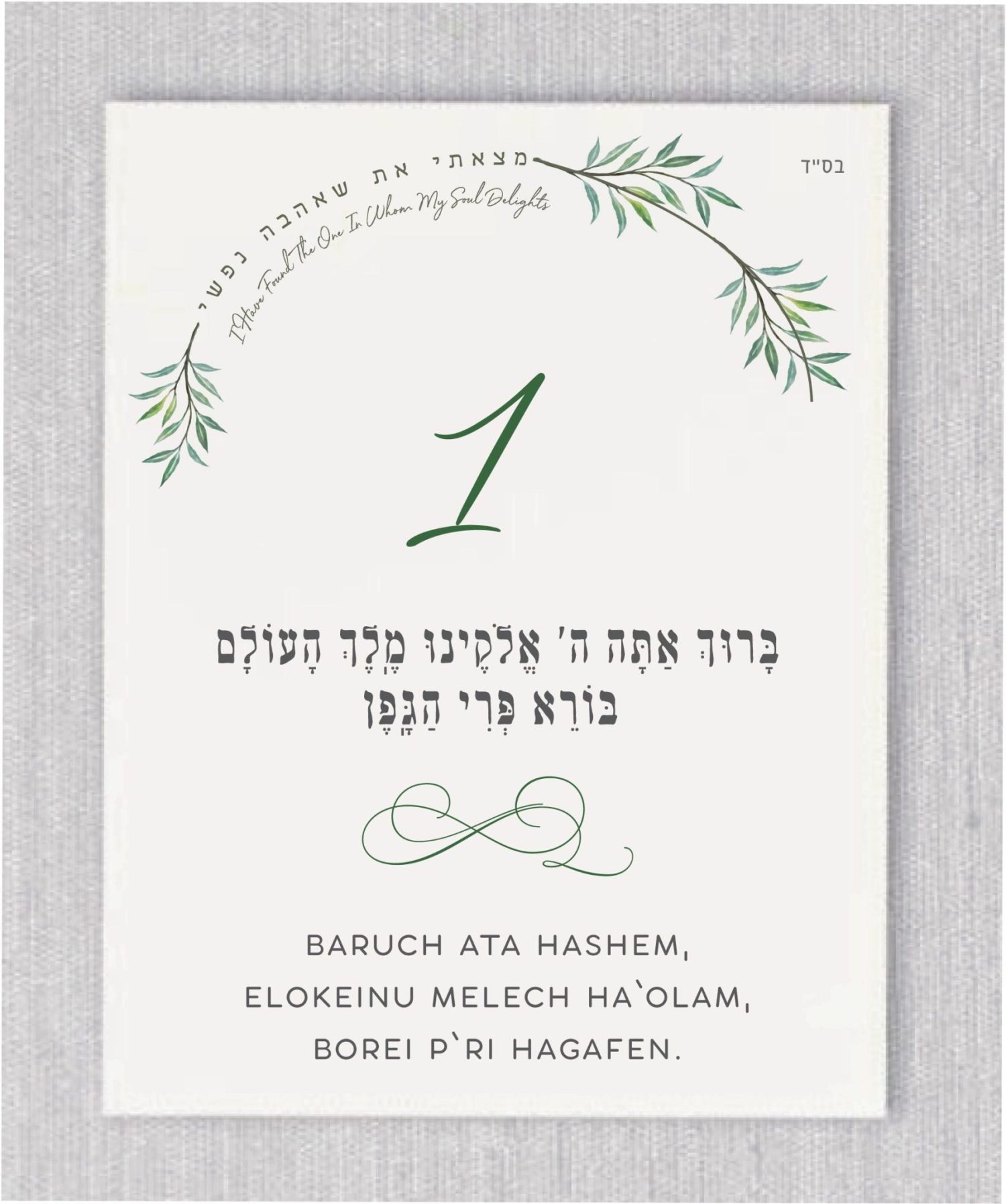 These cards are an absolute must-have for anyone planning a Jewish wedding ceremony. The Sheva Brachot, also known as the Seven Blessings, holds significant meaning and is at the heart of the Chuppah. Our cards beautifully capture the essence of these Modern Greenery Chuppah - Sheva Brachot / Seven Blessings Cards, making them ideal to give to friends and family members who will be reciting them under the Chuppah. With easy-to-read Hebrew and transliteration English, everyone can easily follow along and fully embrace the meaning behind each blessing.