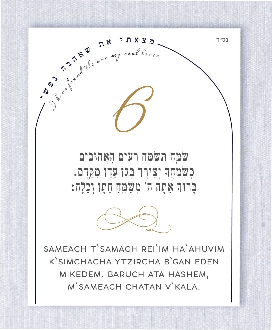 These cards are an absolute must-have for anyone planning a Jewish wedding ceremony. The Sheva Brachot, also known as the Seven Blessings, holds significant meaning and is at the heart of the Chuppah. Our cards beautifully capture the essence of these Wedding Wishes - Sheva Brachot / Seven Blessings Jewish Wedding blessing, making them ideal to give to friends and family members who will be reciting them under the Chuppah. With easy-to-read Hebrew and transliteration English, everyone can easily follow along and fully embrace the meaning behind each blessing.