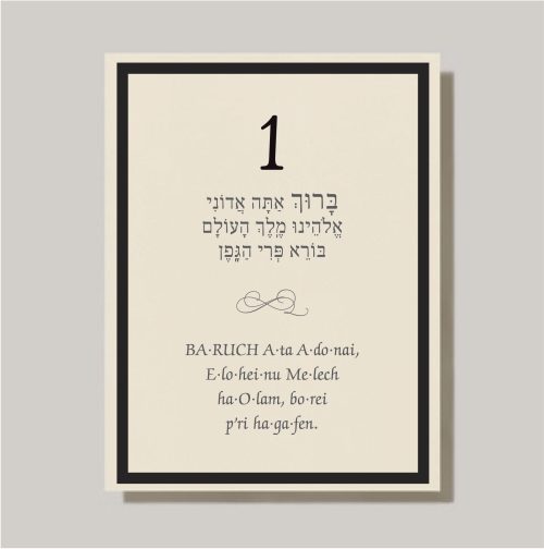 These cards are an absolute must-have for anyone planning a Jewish wedding ceremony. The Sheva Brachot, also known as the Seven Blessings, holds significant meaning and is at the heart of the Chuppah. Our cards beautifully capture the essence of these Modern Greenery Chuppah - Sheva Brachot / Seven Blessings Cards, making them ideal to give to friends and family members who will be reciting them under the Chuppah. With easy-to-read Hebrew and transliteration English, everyone can easily follow along and fully embrace the meaning behind each blessing.