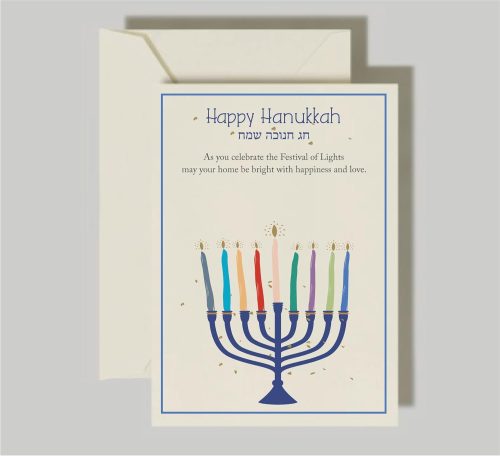 Immerse yourself in the joyful spirit of Hanukkah with our bulk Hanukkah cards. Our hanukkah cards pack includes beautifully designed A7-sized cards (5″ x 7″ flat card) that offer ample space for Hanukkah cards personalized. You can easily add your handwritten notes or special messages to your greeting cards chanuka greeting cards, ensuring your hanukkah greeting cards stand out from generic options. Your family and friends will appreciate the thoughtful touch Hanukkah cardstock. Each card comes complete with a matching envelope, making it easy to spread holiday cheer in a meaningful way. Celebrate the season with meaningful greetings that reflect your traditions!