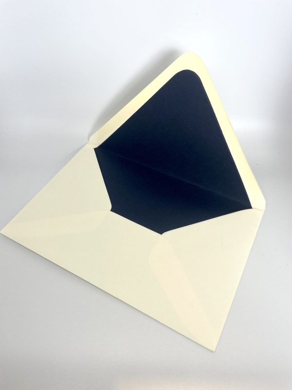 Not satisfied with the envelope you received or printed your invitation elsewhere? You're in the right place! At Cohen Printing, we offer premium envelope upgrades that will elevate your invitations. Our prices include the cost of the envelopes, ensuring transparency and value. Here’s what sets our envelopes apart: 80lb Mohawk Envelopes: We use these high-quality envelopes with a classic Euro flap, providing both a sophisticated look and durability. Hand-Lined Envelopes: Unlike many companies, we hand-line each envelope to order—we don’t buy pre-lined envelopes from the mill. This personal touch ensures a refined and luxurious finish. Real Paper Lining: Our lined envelopes are crafted from genuine colored paper, not a printed background. Many other companies use 20lb white paper and print a color onto it, which can result in a faded, washed-out look. We, on the other hand, source vibrant, high-quality colored paper that provides a richer, deeper color and a more durable, luxurious finish.