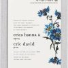 A vivid bluish petal graces this enchanting Jewish wedding invitation—a single, delicately designed stem of bluish petals printed alongside the couple’s heartfelt message. This charming detail imparts a naturally elegant and whimsical touch to the invitation. The heading of the card, beautifully rendered in both Hebrew and English as ‘I have found the one whom my soul loves,’ in Hebrew and English imbues this invitation with a profound and poetic essence, making it truly special. The names of the bride and groom, presented in a contemporary and stylish font, are elegantly printed in Hebrew and English, adding a personal touch to this masterpiece.