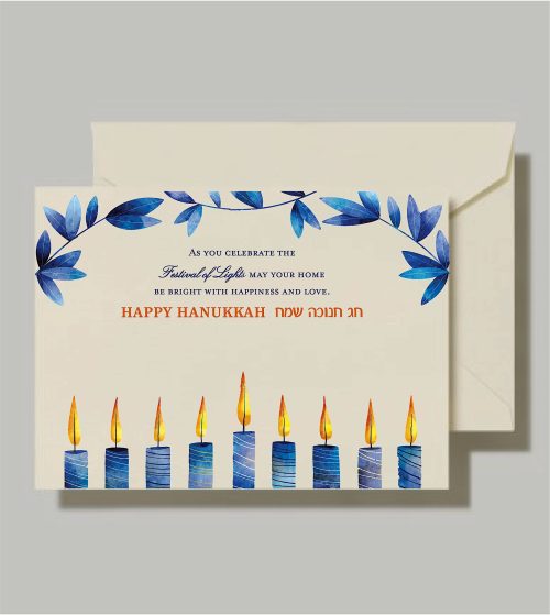 Immerse yourself in the joyful spirit of Hanukkah with our bulk Hanukkah cards. Our hanukkah cards pack includes beautifully designed A7-sized cards (5″ x 7″ flat card) that offer ample space for Hanukkah cards personalized. This pack includes 5 cards and 5 matching envelopes. Each card offers ample space for writing and signing, making it easy to convey your message. When you send our cards, your friends will immediately notice the difference. Crafted from high-quality paper and featuring exquisite printing, these are anything but generic greeting cards.