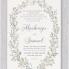 The Lavish Branching Love wedding invitation radiates elegance, featuring two gracefully entwined branches forming an enchanting wreath enriched with luxurious tones of deep smoke and golden hues. At the crest of the wreath, a beautifully styled monogram in an elegant font takes center stage. Surrounding this captivating focal point, your names in both Hebrew and English are elegantly scripted in a chic font, adding a layer of sophistication to this stunning design.