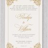 Vintage Vogue is a timeless and sophisticated wedding invitation, designed to capture the elegance of a bygone era. The four corners of the invitation are beautifully adorned with intricate vintage patterns, framing the delicate message inside. The names of the bride and groom are displayed in an exquisite, ornate font, rendered in a luxurious gold antique hue that evokes a sense of classic charm and refinement. This invitation perfectly blends old-world glamour with modern romance, setting the tone for a memorable celebration.