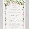 Presenting the Chuppah in Bloom Jewish wedding invitation, a unique design that elegantly features the timeless phrase, “I found the one my soul loves,” in both Hebrew and English within a graceful arch. This stunning design is accentuated by a Chuppah adorned with delicate watercolor flowers and leaves, symbolizing the sacred spirit of the Chuppah ceremony. Perfect for modern couples, this invitation beautifully merges tradition with contemporary artistry. The flowing script highlights the essential wedding details with sophisticated simplicity. The couple's Hebrew names, thoughtfully integrated with the elegant English text, add a personal touch, making this invitation the perfect choice for a meaningful and memorable Jewish celebration.