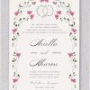 Introducing a distinctive Hora Under the Chuppah Jewish wedding invitation, featuring the timeless phrase, “I found the one my soul loves,” elegantly presented in both Hebrew and English within the shape of wedding rings. The design is beautifully enhanced by a Chuppah adorned with delicate watercolor flowers, symbolizing the sacred spirit of the Chuppah ceremony. Perfect for modern couples, this invitation artfully blends tradition with contemporary design. The graceful script showcases the essential wedding details with a refined yet practical elegance. The couple’s Hebrew names, thoughtfully placed beneath the elegant English text, add a deeply personal touch, making this invitation the ideal choice for a meaningful and memorable Jewish celebration.