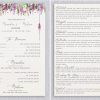 Introducing New Jewish Wedding Programs: Eco-Friendly, Concise, and Elegant. Say goodbye to multi-page wedding folders and hello to compact, eco-friendly cards. Each card includes: Front Side: A beautiful design reflecting the couple's unique style, along with a summary of the wedding procession, including the wedding party, family, and the bride and groom walking under the Chuppah. Back Side: Brief explanations of key Jewish wedding elements: Ketubah: The marriage contract. Chuppah: The wedding canopy. Hakafot: The circling of the bride. Kiddushin: The sanctification of marriage. Rings: The exchange of rings. Sheva Brachot: The seven blessings. Breaking the Glass: Symbolizing the destruction of the Temple and the couple's commitment through life's challenges.