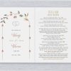 This enchanting Arches of Wheat Birkat Hamazon Jewish Wedding Bencher Folder is elegantly framed by the vibrant symbolism of colorful watercolor florals. Surrounding the chuppah, the lush leaves and delicate blooms are thoughtfully illustrated, creating a stunning visual representation of nature’s beauty.