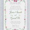 The Pomegranate Bloom Jewish Wedding Invitation beautifully blends tradition with botanical elegance. Hand-painted floral vines gracefully frame the design, crowned by a pair of ripe pomegranates—timeless symbols of love, abundance, and blessing in Jewish tradition. Delicate watercolor florals entwine with the pomegranate branches, creating a romantic and meaningful motif. At the heart of the design is the beloved verse from Song of Songs 3:4—