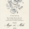 Guests will instantly appreciate the intricate detail of this deeply embossed Jewish wedding invitation. A delicately sketched floral motif adds depth and dimension, its subtle shading beautifully complementing the raised design. At the top, the Hebrew phrase Ani L'dodi V'dodi Li in Hebrew is elegantly displayed above the couple's English names in a stylish font, followed by their Hebrew names. The combination of modern design elements and fine embossed printing gives this invitation a sophisticated and contemporary flair.Guests will instantly appreciate the intricate detail of this deeply embossed Jewish wedding invitation. A delicately sketched floral motif adds depth and dimension, its subtle shading beautifully complementing the raised design. At the top, the Hebrew phrase Ani L'dodi V'dodi Li in Hebrew is elegantly displayed above the couple's English names in a stylish font, followed by their Hebrew names. The combination of modern design elements and fine embossed printing gives this invitation a sophisticated and contemporary flair.