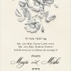 Guests will instantly appreciate the intricate detail of this deeply embossed Jewish wedding invitation. A delicately sketched floral motif adds depth and dimension, its subtle shading beautifully complementing the raised design. At the top, the Hebrew phrase Ani L'dodi V'dodi Li in Hebrew is elegantly displayed above the couple's English names in a stylish font, followed by their Hebrew names. The combination of modern design elements and fine embossed printing gives this invitation a sophisticated and contemporary flair.Guests will instantly appreciate the intricate detail of this deeply embossed Jewish wedding invitation. A delicately sketched floral motif adds depth and dimension, its subtle shading beautifully complementing the raised design. At the top, the Hebrew phrase Ani L'dodi V'dodi Li in Hebrew is elegantly displayed above the couple's English names in a stylish font, followed by their Hebrew names. The combination of modern design elements and fine embossed printing gives this invitation a sophisticated and contemporary flair.