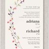 Celebrate your special day with this beautifully designed Jewish wedding invitation, featuring an artful touch of nature. A single stem of delicate watercolor wildflowers adds a whimsical and romantic flair, perfectly complementing the couple’s heartfelt message. At the top of the invitation, the timeless Hebrew wedding quote, 