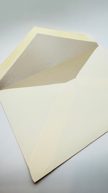 These stunning envelopes are hand-lined with luxurious Shimmer Sand paper. Not satisfied with the envelope you received or printed your invitation elsewhere? You're in the right place! At Cohen Printing, we offer premium envelope upgrades that will elevate your invitations. Our prices include the cost of the envelopes, ensuring transparency and value.