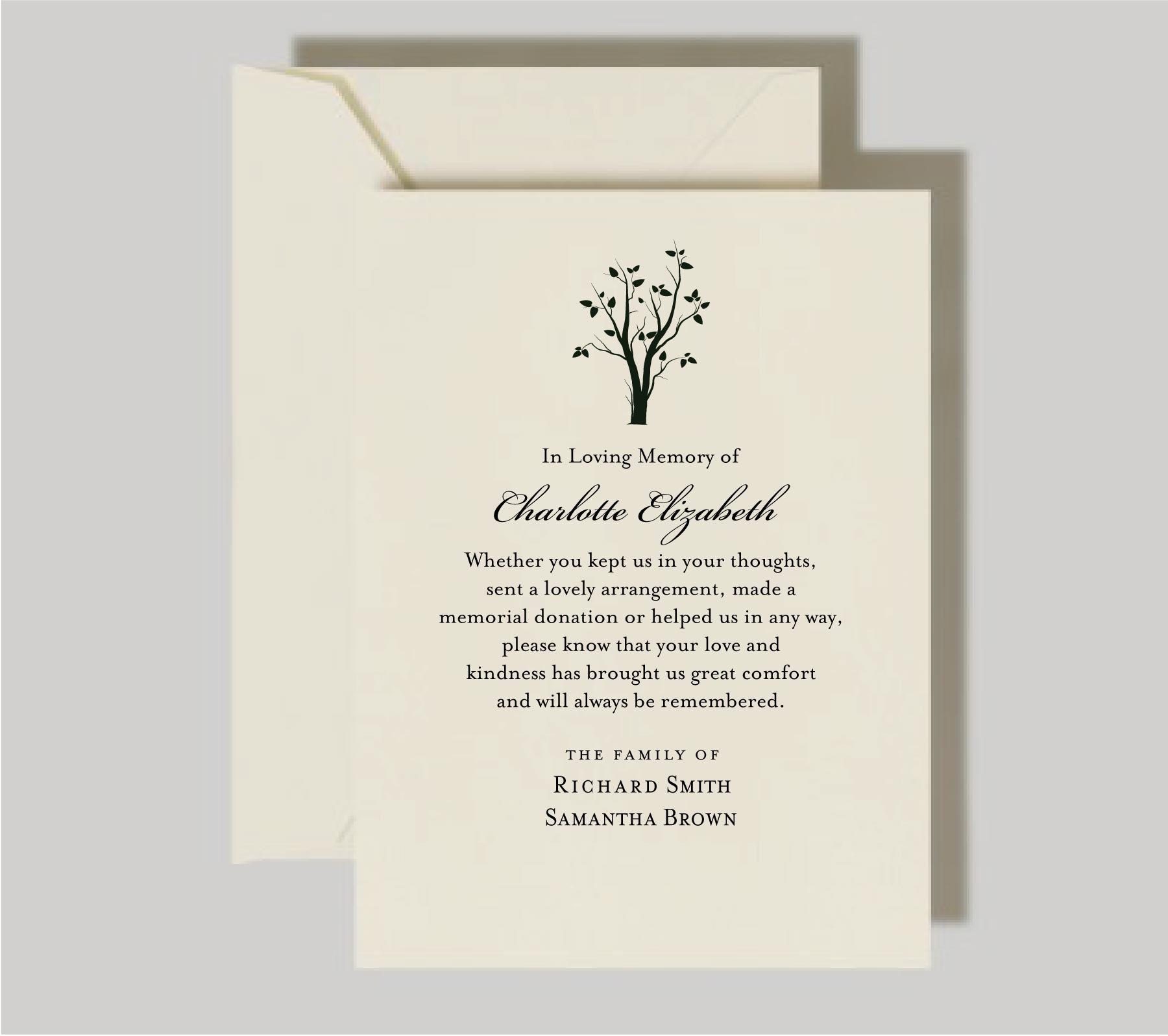 With Loving Memory Sympathy Cards