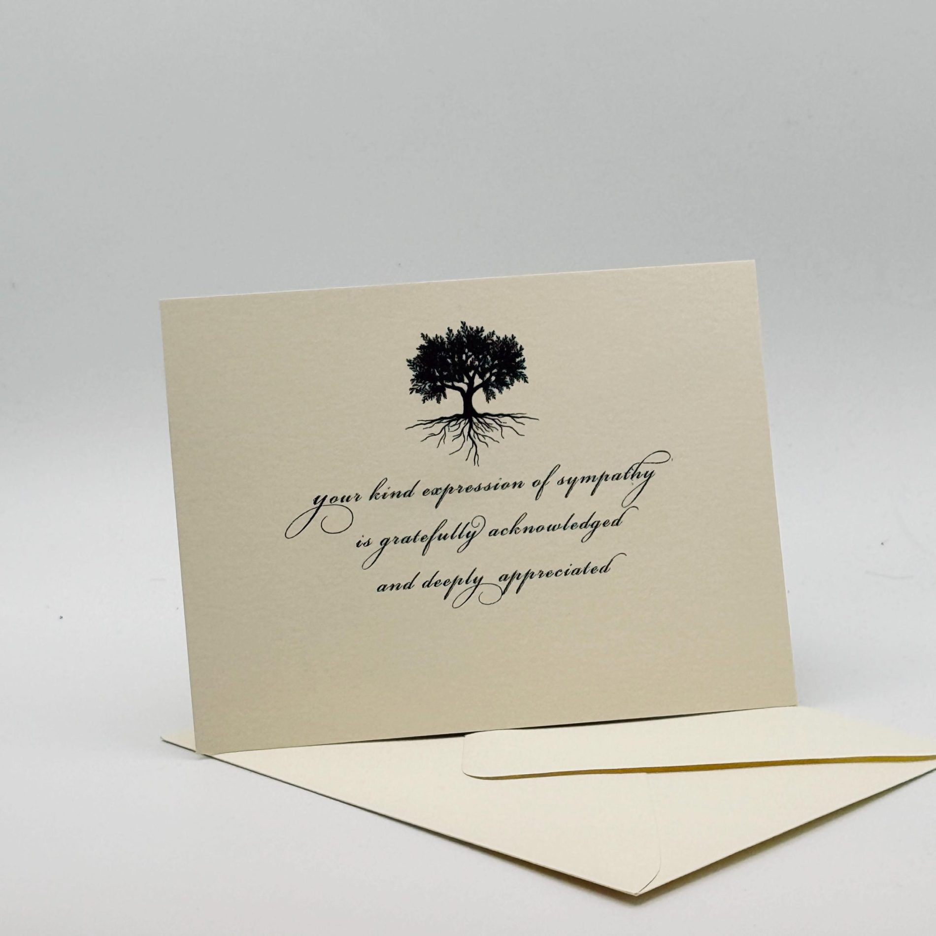 Introducing our Deeply Oak Sympathy Cards, thoughtfully designed to offer grace and support during difficult times. Featuring a delicate, hand-sketched botanical illustration, these condolence cards come with matching envelopes, making them a timeless choice for expressing your heartfelt gratitude and sympathy.
