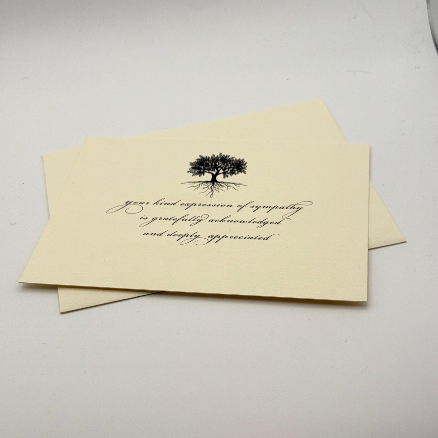 Introducing our Deeply Oak Sympathy Cards, thoughtfully designed to offer grace and support during difficult times. Featuring a delicate, hand-sketched botanical illustration, these condolence cards come with matching envelopes, making them a timeless choice for expressing your heartfelt gratitude and sympathy.