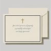 Our Christian Sympathy Thank You Cards provide a graceful and dignified way to acknowledge the kindness of friends and family during a difficult time. This design features a shimmering gold foil cross centered within a sophisticated black border, paired with an elegant script that reads, 