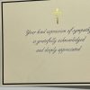 Our Christian Sympathy Thank You Cards provide a graceful and dignified way to acknowledge the kindness of friends and family during a difficult time. This design features a shimmering gold foil cross centered within a sophisticated black border, paired with an elegant script that reads, 