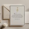 Introducing our Modern Gold Foil Cross Sympathy Cards, thoughtfully designed to offer light and support during difficult times. Featuring a stunning gold foil cross, these condolence cards come with matching envelopes, making them perfect for expressing your heartfelt condolences. Measuring 5.5
