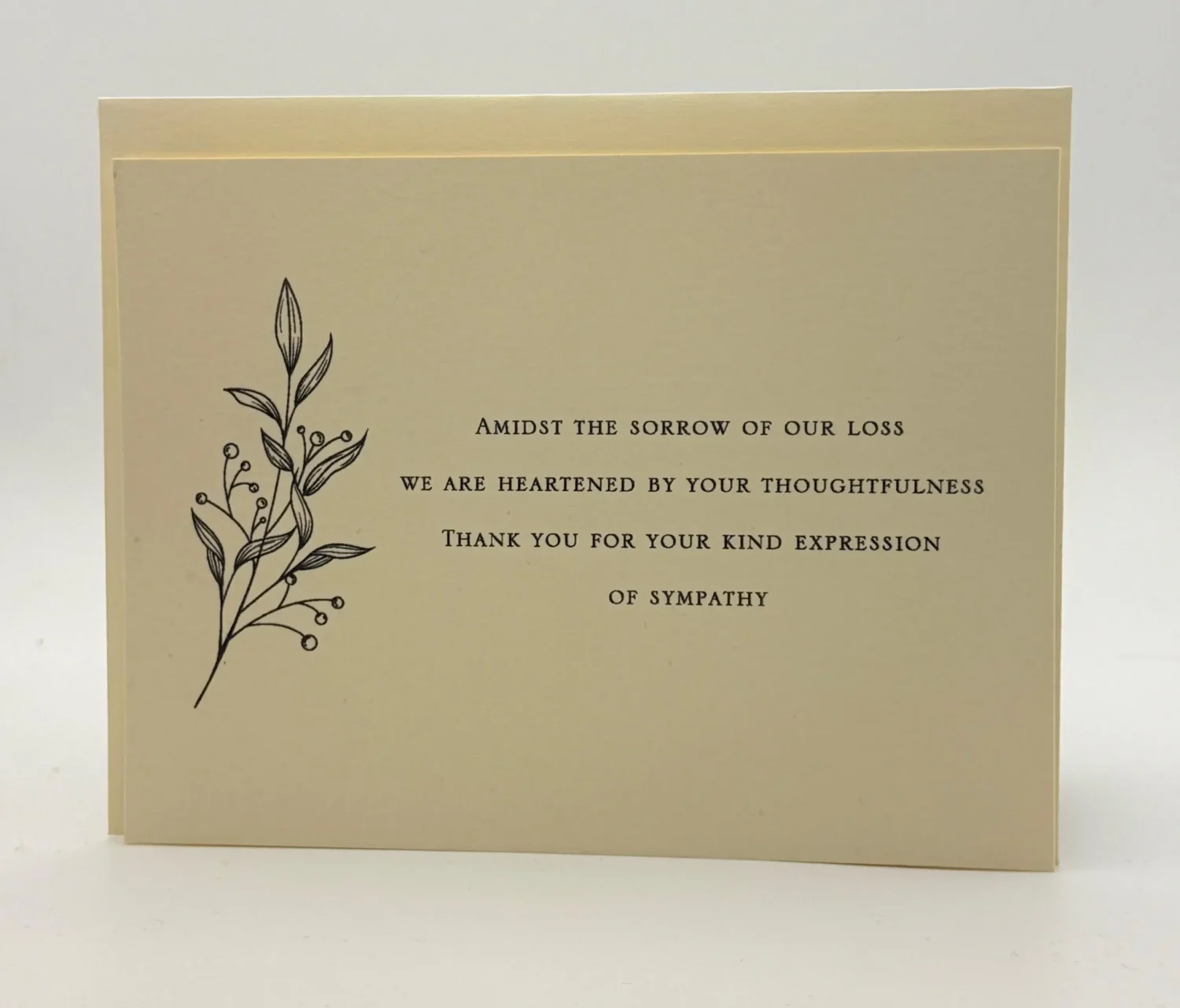 Introducing our Modern Floral Sympathy Cards, thoughtfully designed to offer grace and support during difficult times. Featuring a delicate, hand-sketched botanical illustration, these condolence cards come with matching envelopes, making them a timeless choice for expressing your heartfelt gratitude and sympathy.