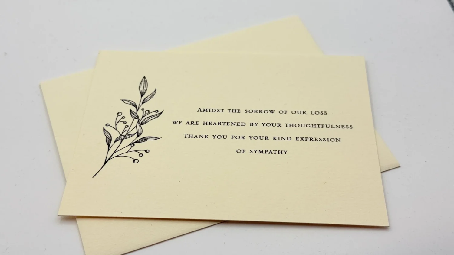 Introducing our Modern Floral Sympathy Cards, thoughtfully designed to offer grace and support during difficult times. Featuring a delicate, hand-sketched botanical illustration, these condolence cards come with matching envelopes, making them a timeless choice for expressing your heartfelt gratitude and sympathy.