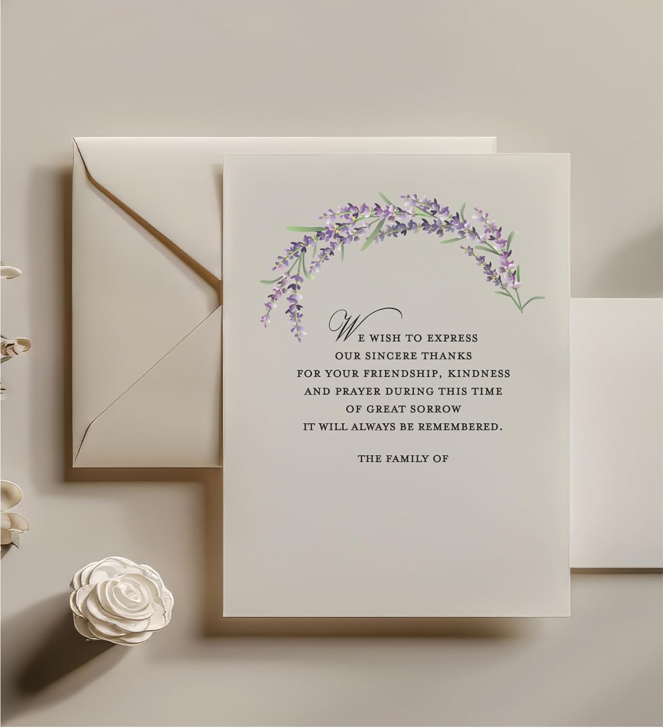 Introducing our stunning Purple Flower Sympathy Cards and matching envelopes! These elegant and unique cards are designed to offer a ray of light and support to those facing challenging times. Each card measures 5.5" x 4.25" and is crafted from high-quality 130lb paper, providing a smooth texture and substantial weight for a truly premium feel. Our printing process combines digital techniques, resulting in a crisp and vibrant depiction of the beautiful purple flower. The intricate details create a striking visual impact that is sure to resonate with the recipient. When you send our cards, your friends will immediately notice the difference. Crafted from high-quality paper and featuring exquisite printing, these are anything but generic greeting cards.