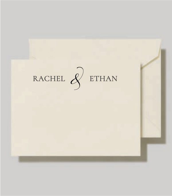 Minimalist thank you card with elegant ampersand design and modern serif typography on cream cardstock.